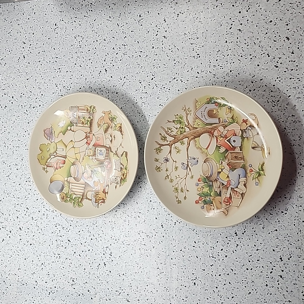 2 Country Kids Collector's Dessert Plate Good Friends are Forever 1991
